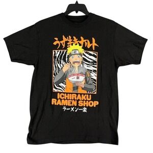 Naruto Shippuden Mens L Graphic Shirt Ichiraku Ramen Shop Anime Tee Official Top